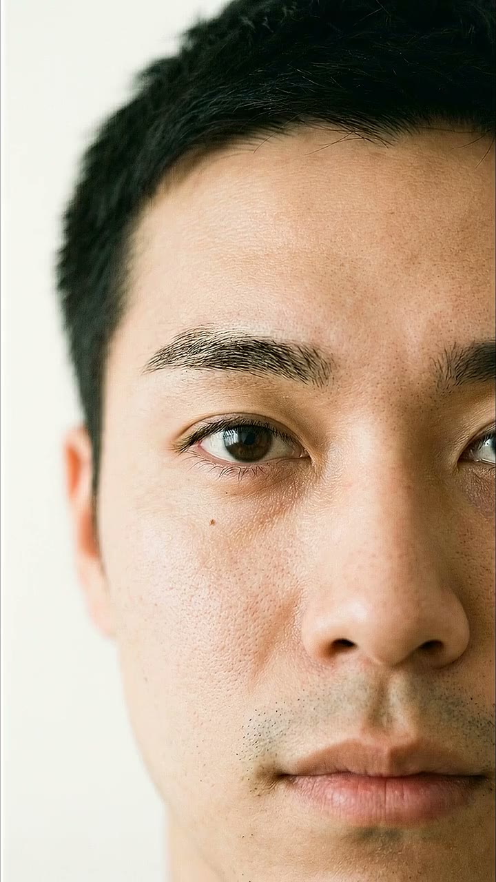眉と目もとを整えた男性の目元